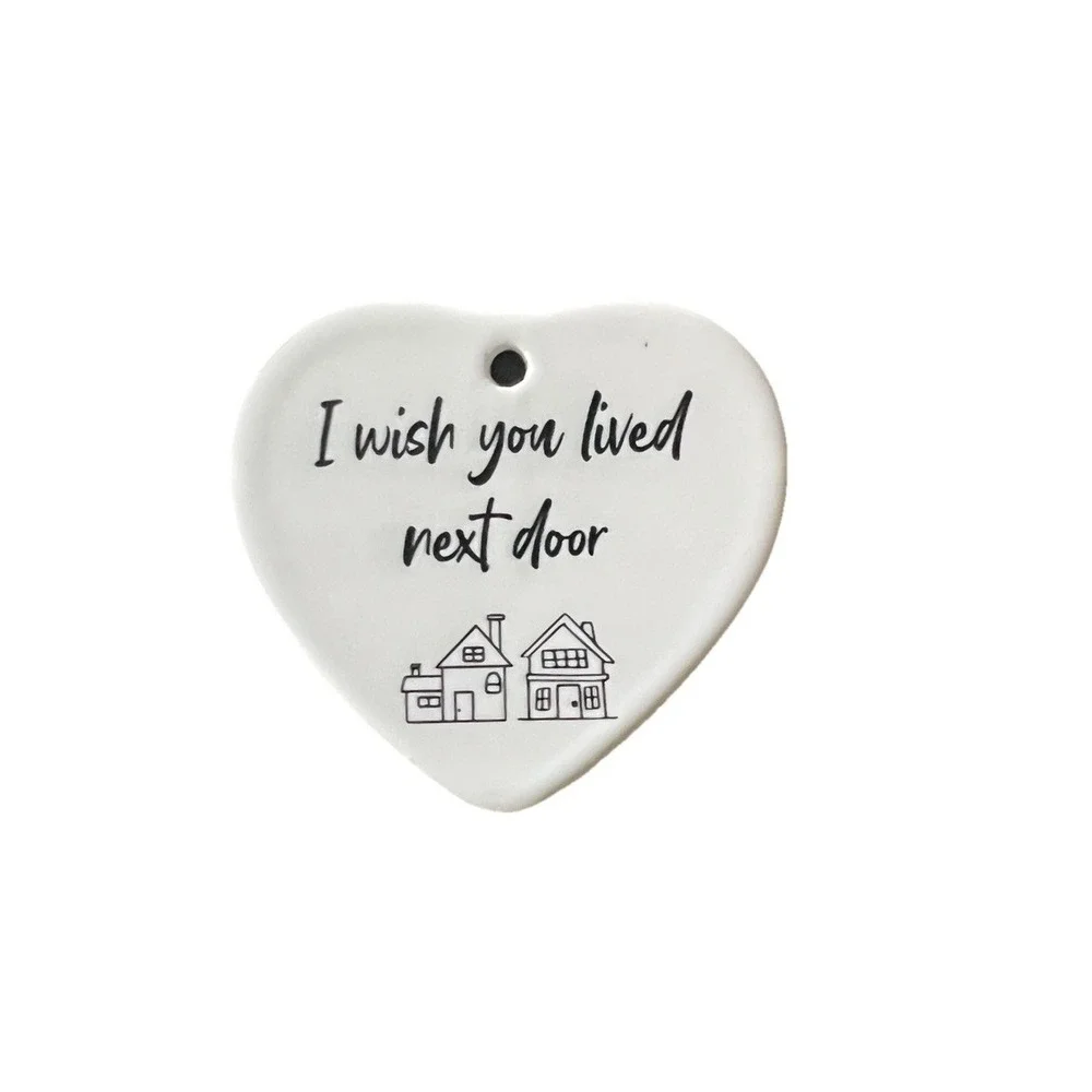 Real Estate Tree Ornament Heart Plaque Live Next Door Neighbors Home Decor